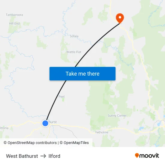 West Bathurst to Ilford map