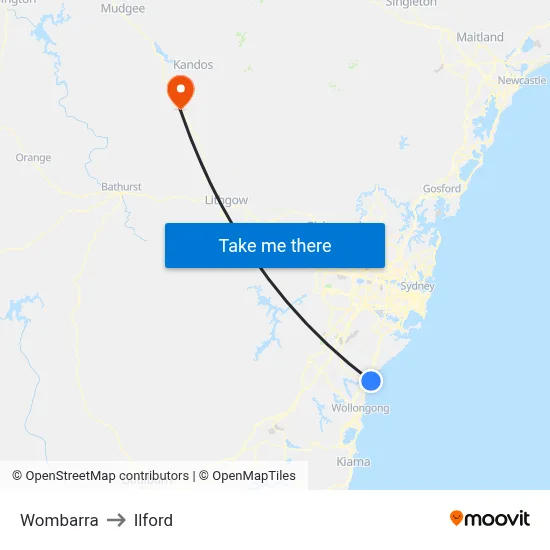 Wombarra to Ilford map