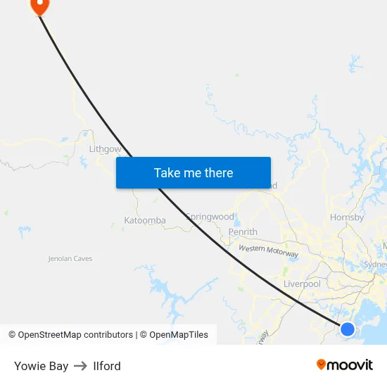 Yowie Bay to Ilford map