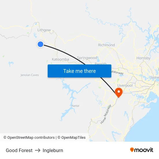 Good Forest to Ingleburn map