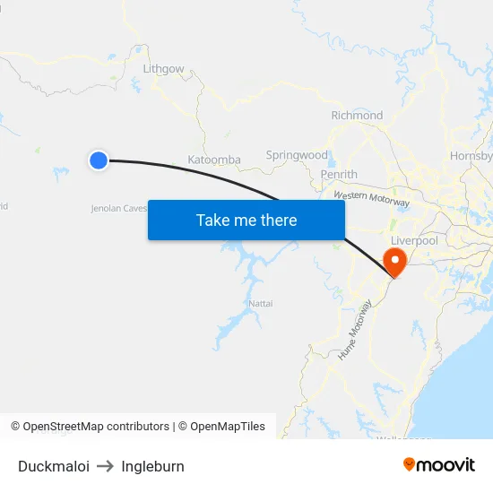 Duckmaloi to Ingleburn map