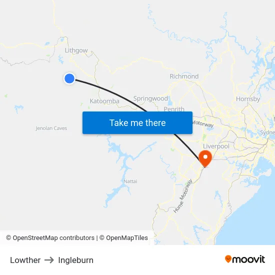 Lowther to Ingleburn map