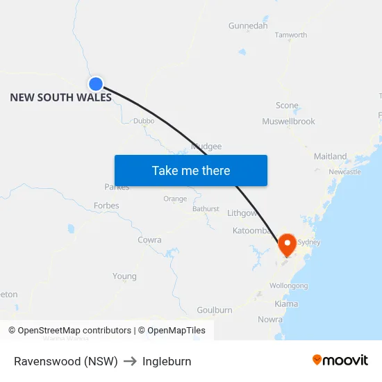 Ravenswood (NSW) to Ingleburn map