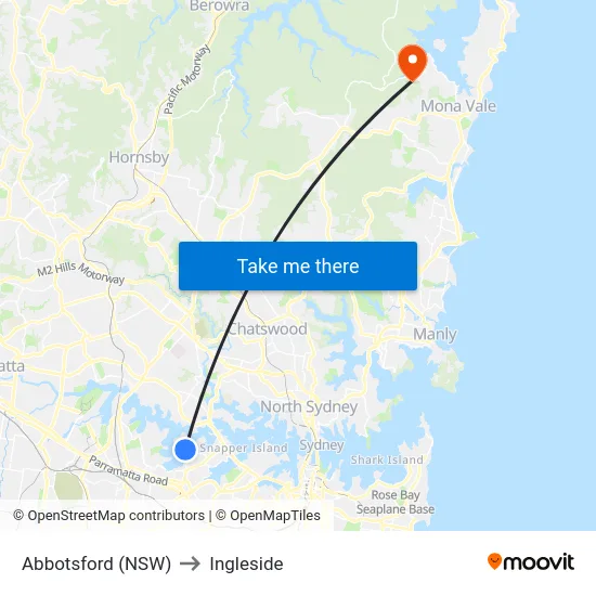 Abbotsford (NSW) to Ingleside map