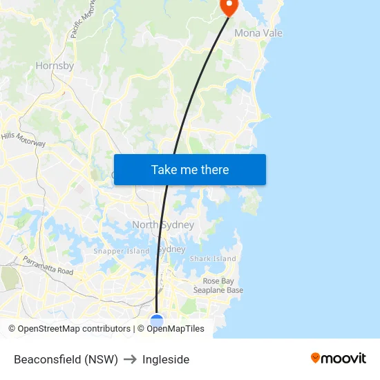 Beaconsfield (NSW) to Ingleside map
