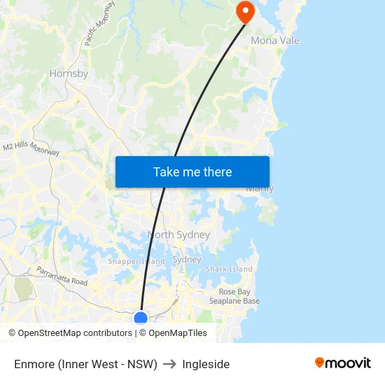 Enmore (Inner West - NSW) to Ingleside map