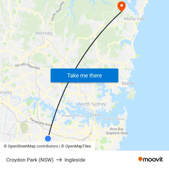 Croydon Park (NSW) to Ingleside map