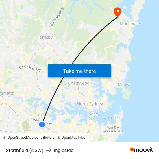 Strathfield (NSW) to Ingleside map