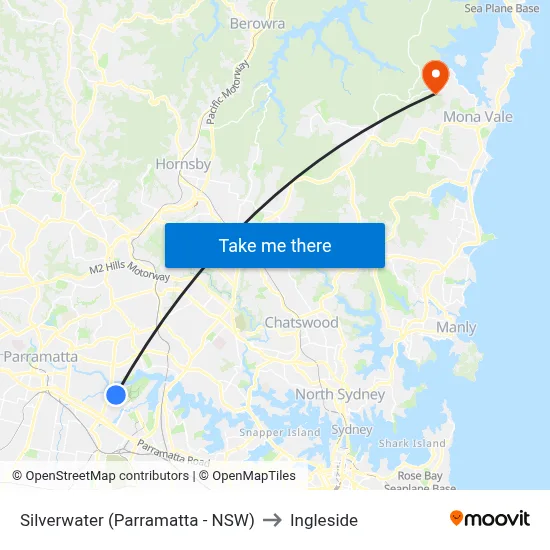 Silverwater (Parramatta - NSW) to Ingleside map