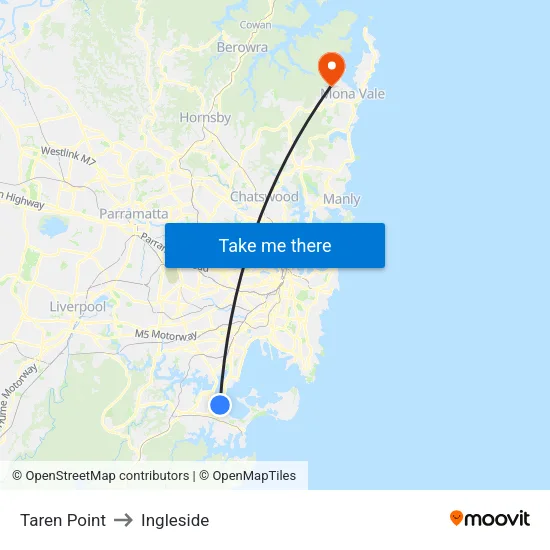Taren Point to Ingleside map