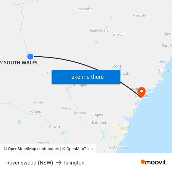 Ravenswood (NSW) to Islington map