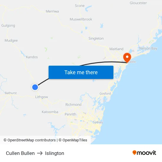 Cullen Bullen to Islington map