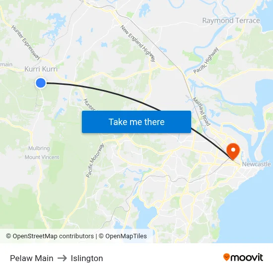 Pelaw Main to Islington map