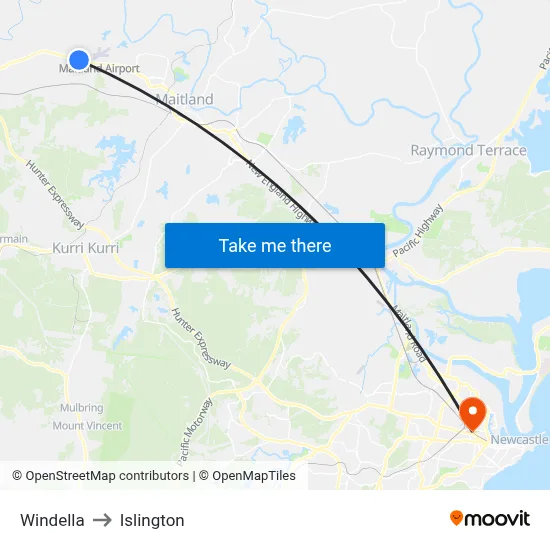 Windella to Islington map