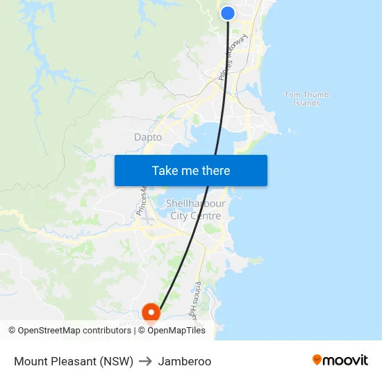 Mount Pleasant (NSW) to Jamberoo map