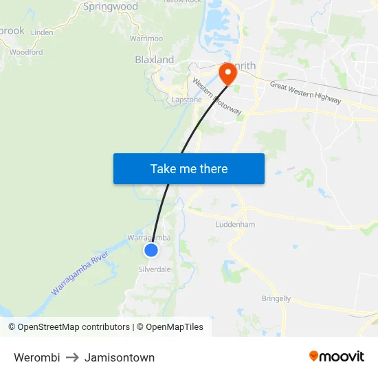 Werombi to Jamisontown map