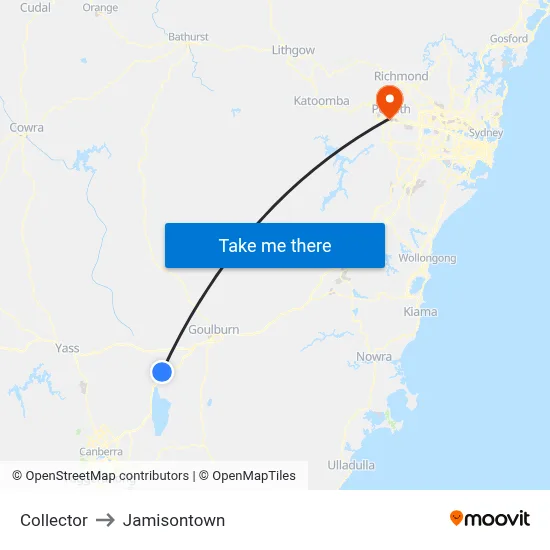 Collector to Jamisontown map