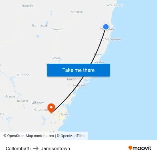 Collombatti to Jamisontown map