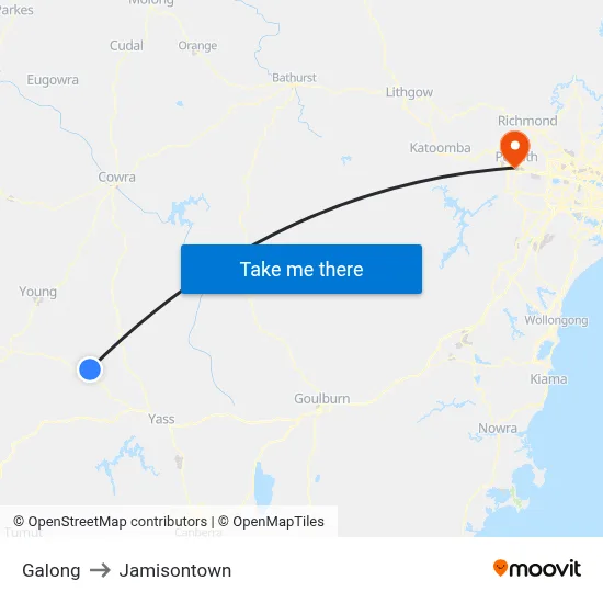 Galong to Jamisontown map