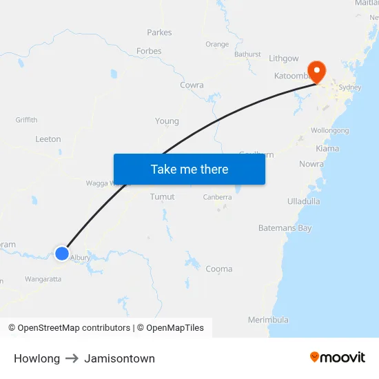 Howlong to Jamisontown map
