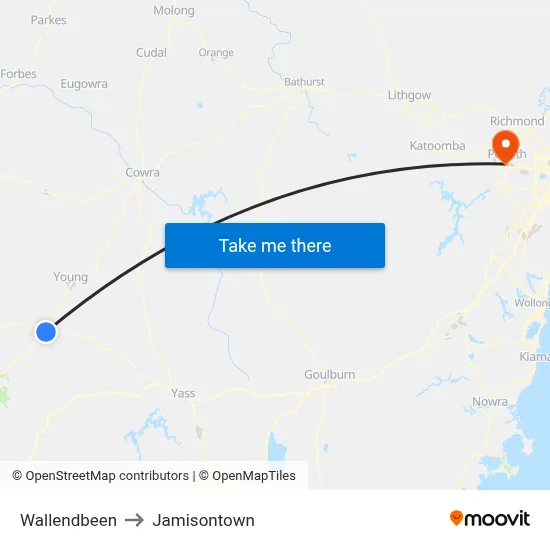 Wallendbeen to Jamisontown map