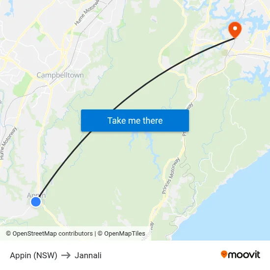 Appin (NSW) to Jannali map