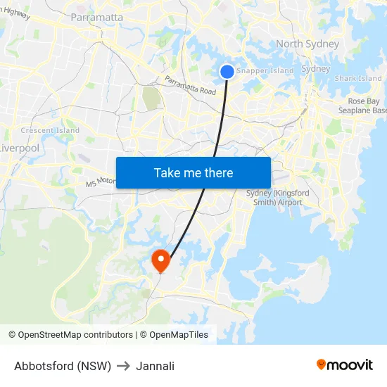 Abbotsford (NSW) to Jannali map