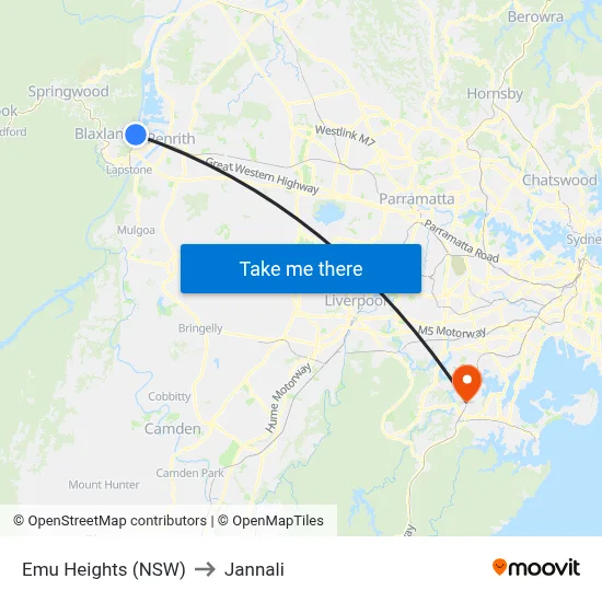 Emu Heights (NSW) to Jannali map