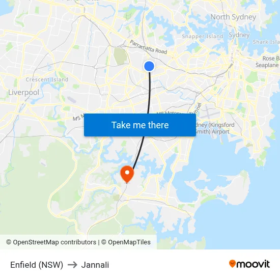 Enfield (NSW) to Jannali map