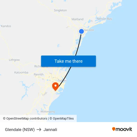 Glendale (NSW) to Jannali map