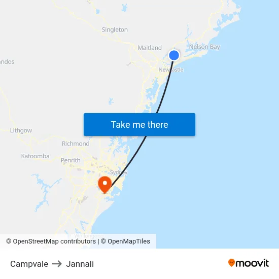 Campvale to Jannali map