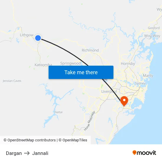 Dargan to Jannali map