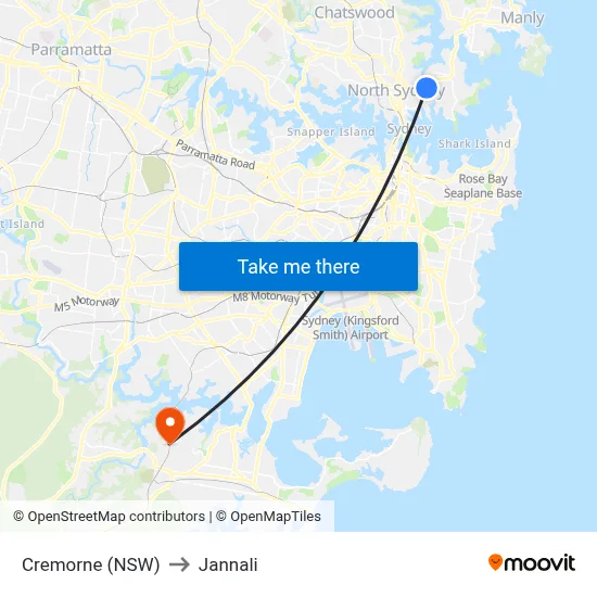 Cremorne (NSW) to Jannali map