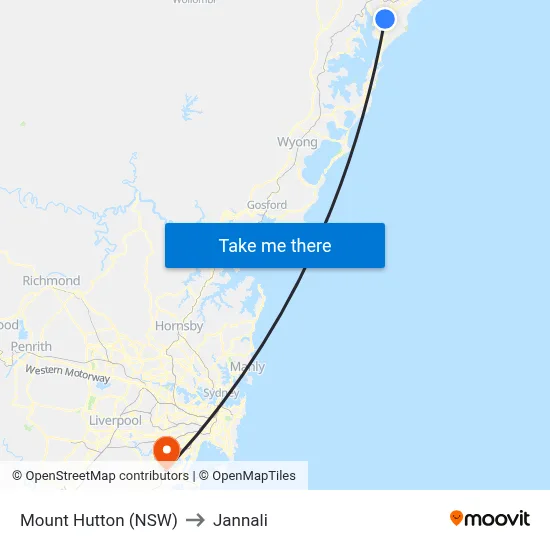 Mount Hutton (NSW) to Jannali map