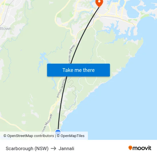 Scarborough (NSW) to Jannali map