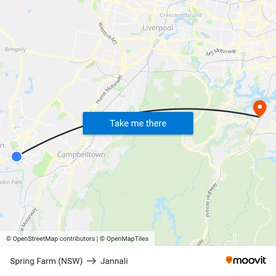 Spring Farm (NSW) to Jannali map