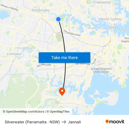 Silverwater (Parramatta - NSW) to Jannali map
