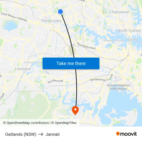 Oatlands (NSW) to Jannali map