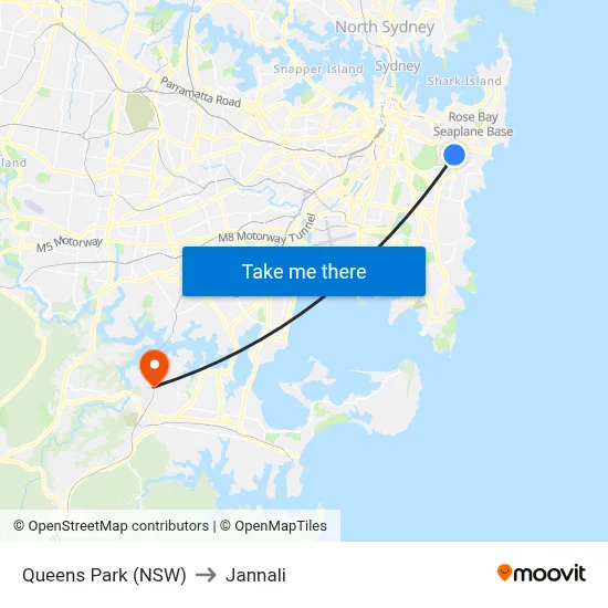 Queens Park (NSW) to Jannali map