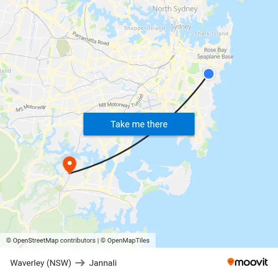 Waverley (NSW) to Jannali map