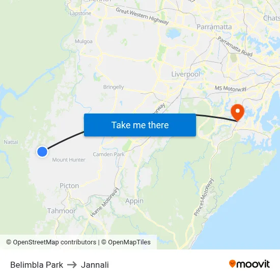 Belimbla Park to Jannali map