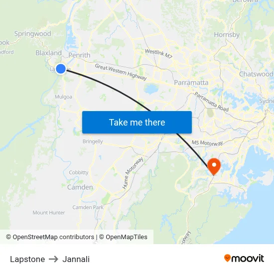 Lapstone to Jannali map