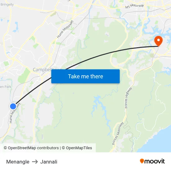 Menangle to Jannali map