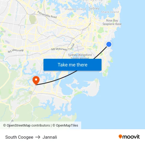 South Coogee to Jannali map