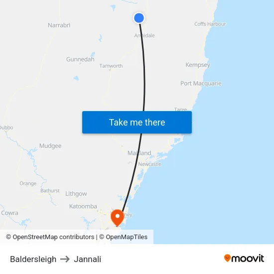 Baldersleigh to Jannali map