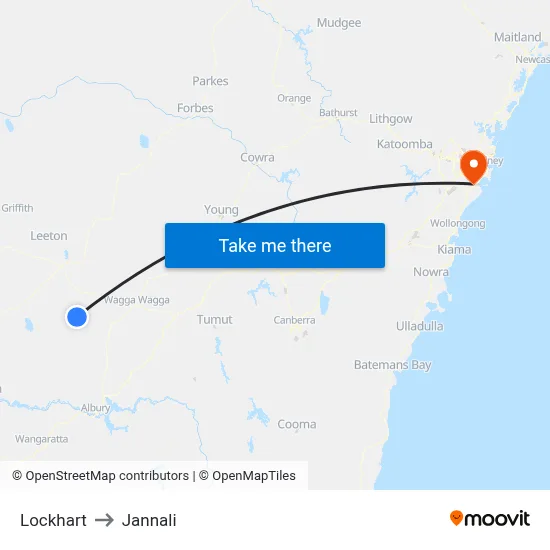Lockhart to Jannali map