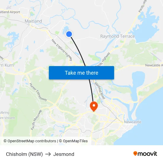Chisholm (NSW) to Jesmond map