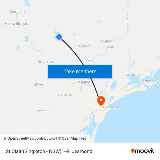 St Clair (Singleton - NSW) to Jesmond map