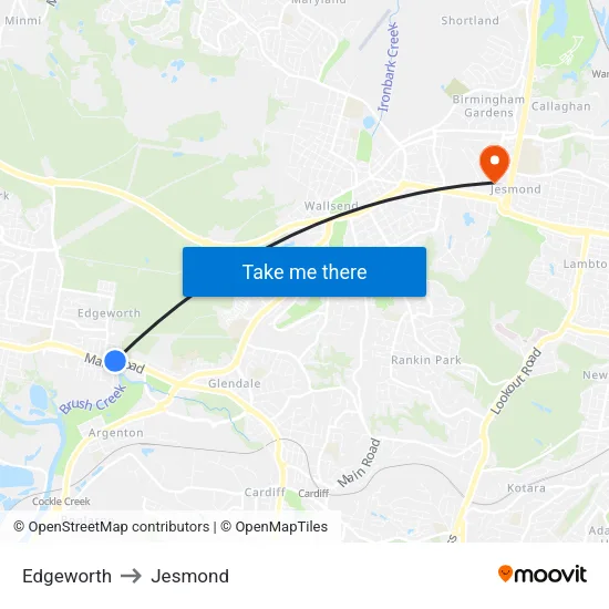Edgeworth to Jesmond map