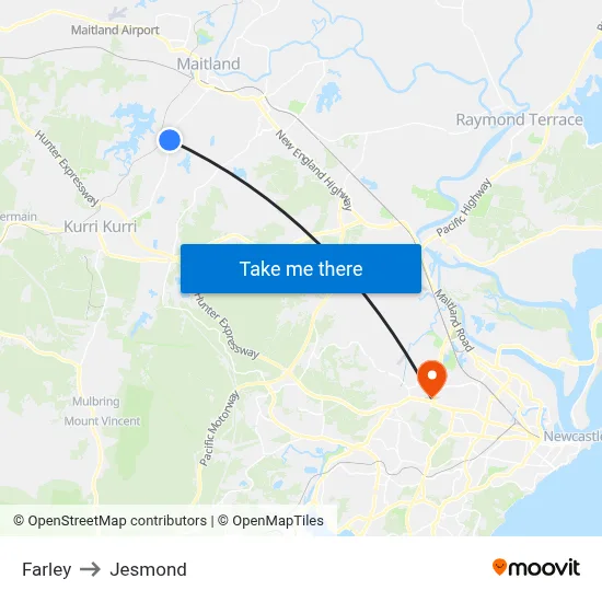 Farley to Jesmond map